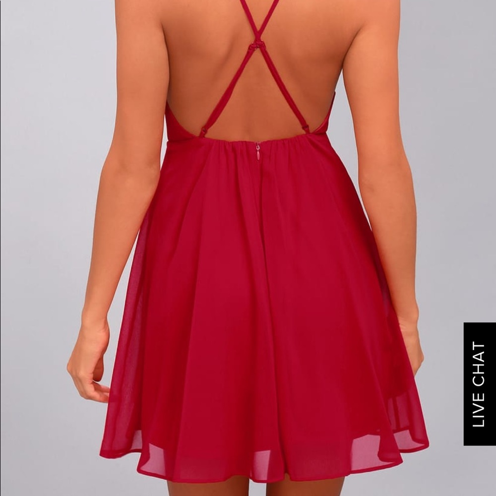 NWT- Beautiful Lulus Red Dress - Picture 3 of 3
